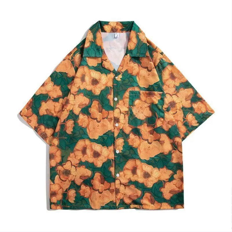 เสื้อเชิ้ตลายดอกไม้วินเทจ แขนส - Vintage Hawaiian Floral Shirt บทวิจารณ์และราคา