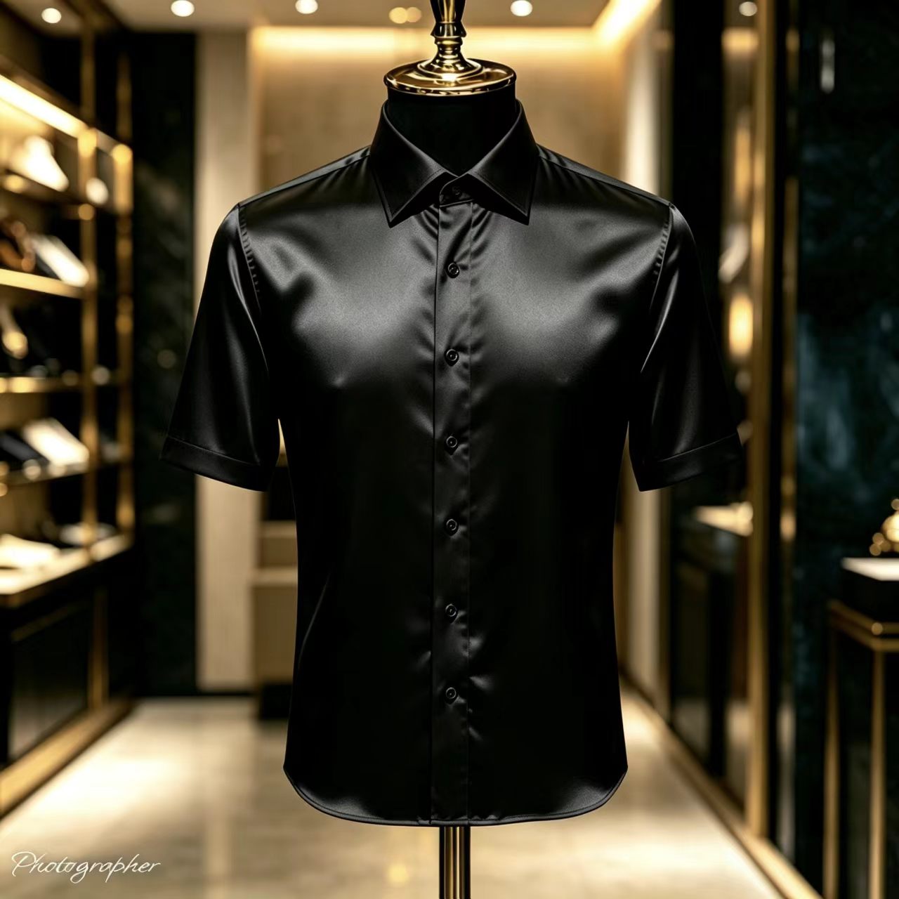 Men's Solid Color Satin Short- - Mens Satin Silk Dress Shirt บทวิจารณ์และราคา