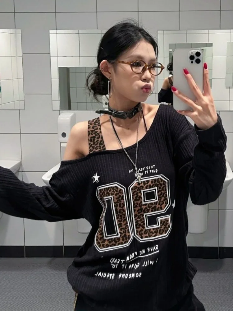 เสื้อยืดลายเสือดาวสไตล์ Y2K แบ - Shirts บทวิจารณ์และราคา